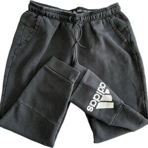 adidas Women’s Black Jogger Sweatpants Drawstring Logo Graphic Size XL